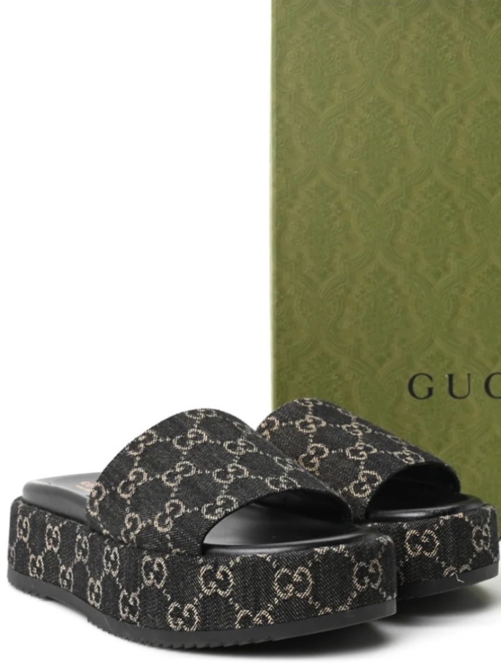 GUCCI GG Monogram Platform slides size 39.5